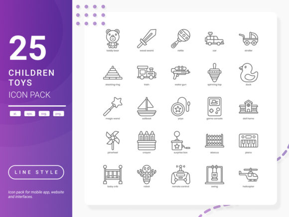 Children Toys Icon Pack: Graphics and Icons for Digital Sellers