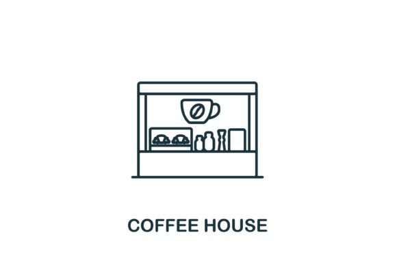 Coffee House Icon: Graphics and Icons for Digital Sellers