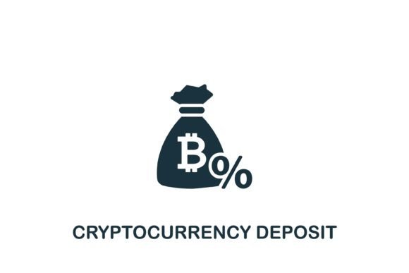 Cryptocurrency Deposit Icon: Graphics and Icons for Digital Design