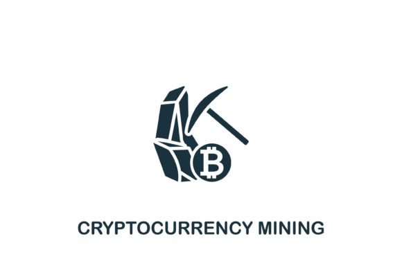 Cryptocurrency Mining Icon for Graphics and Icons