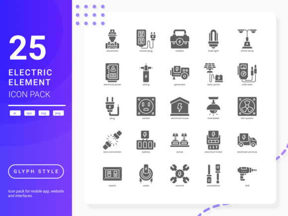 Electric Element Icon Pack: Graphics and Icons for Local Business
