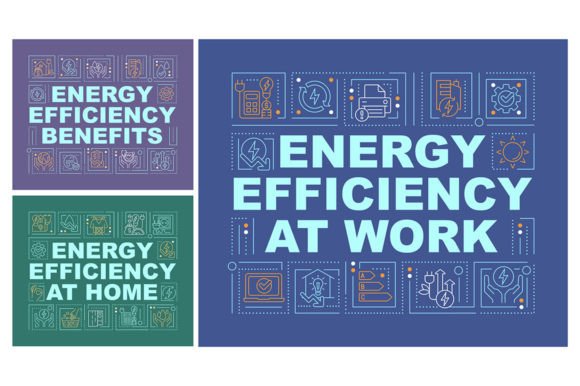 Energy Efficiency at Home Word Banners