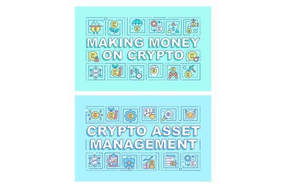 Making Money on Crypto Word Banner Set
