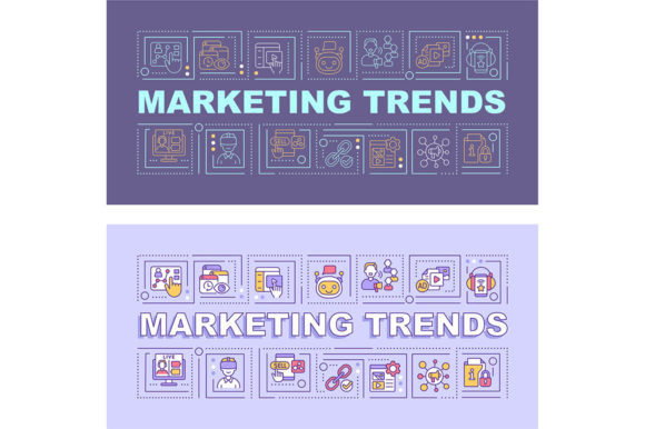 Marketing Trends Word Concepts Banners: Graphic Templates for Modern Design
