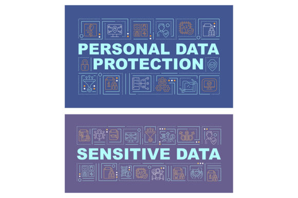 Personal Data Protection Word Concepts: Graphics for Digital Security
