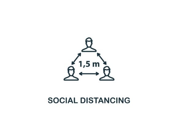 Social Distancing Icon Graphics and Icons